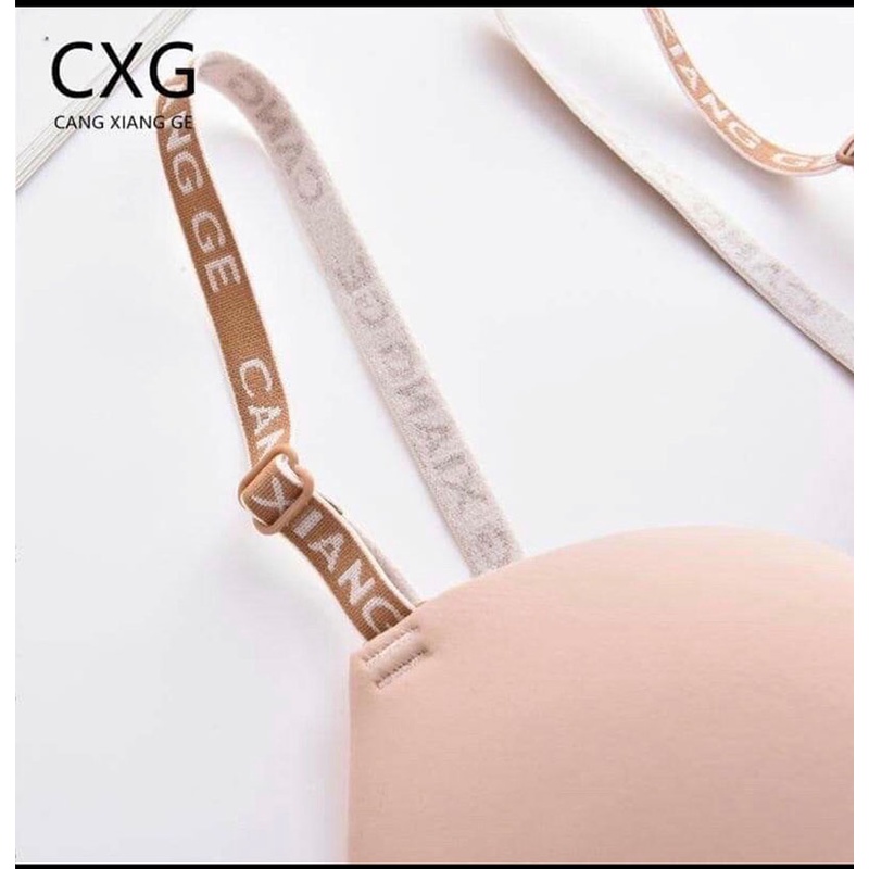 Áo Ngực Su Không Gọng Nâng Ngực Dây Chữ Viền Lai Đẹp Nổi Bật A19L
