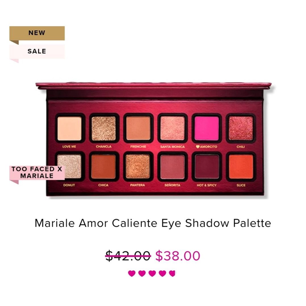 BẢNG PHẤN MẮT TOO FACED MARIALE AMOR CALIENTE EYE SHADOW PALETTE CHÍNH HÃNG - 9621