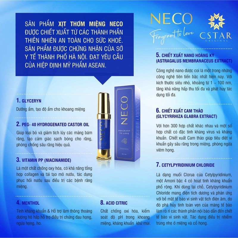 Xịt Thơm Miệng NECO Hơi Thở Thơm Tho, Tự Tin Giao Tiếp