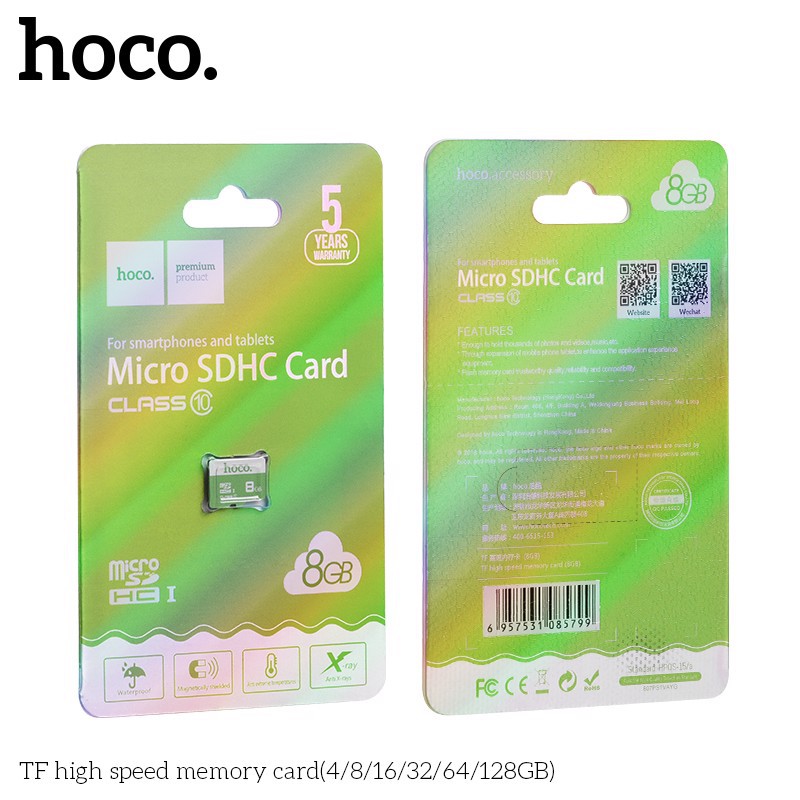 Thẻ Nhớ Micro SD Hoco Class 10 - Tốc Độ 90MB /Giây - 4Gb/8Gb/16Gb/32Gb/64Gb/128Gb Phù hợp Gắn Camera, điện thoại...