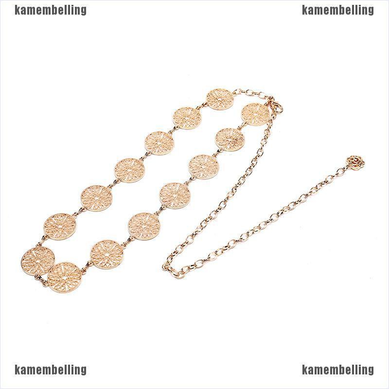 Thắt Lưng Dây Xích Bằng Kim Loại Màu Vàng / Bạc Thời Trang