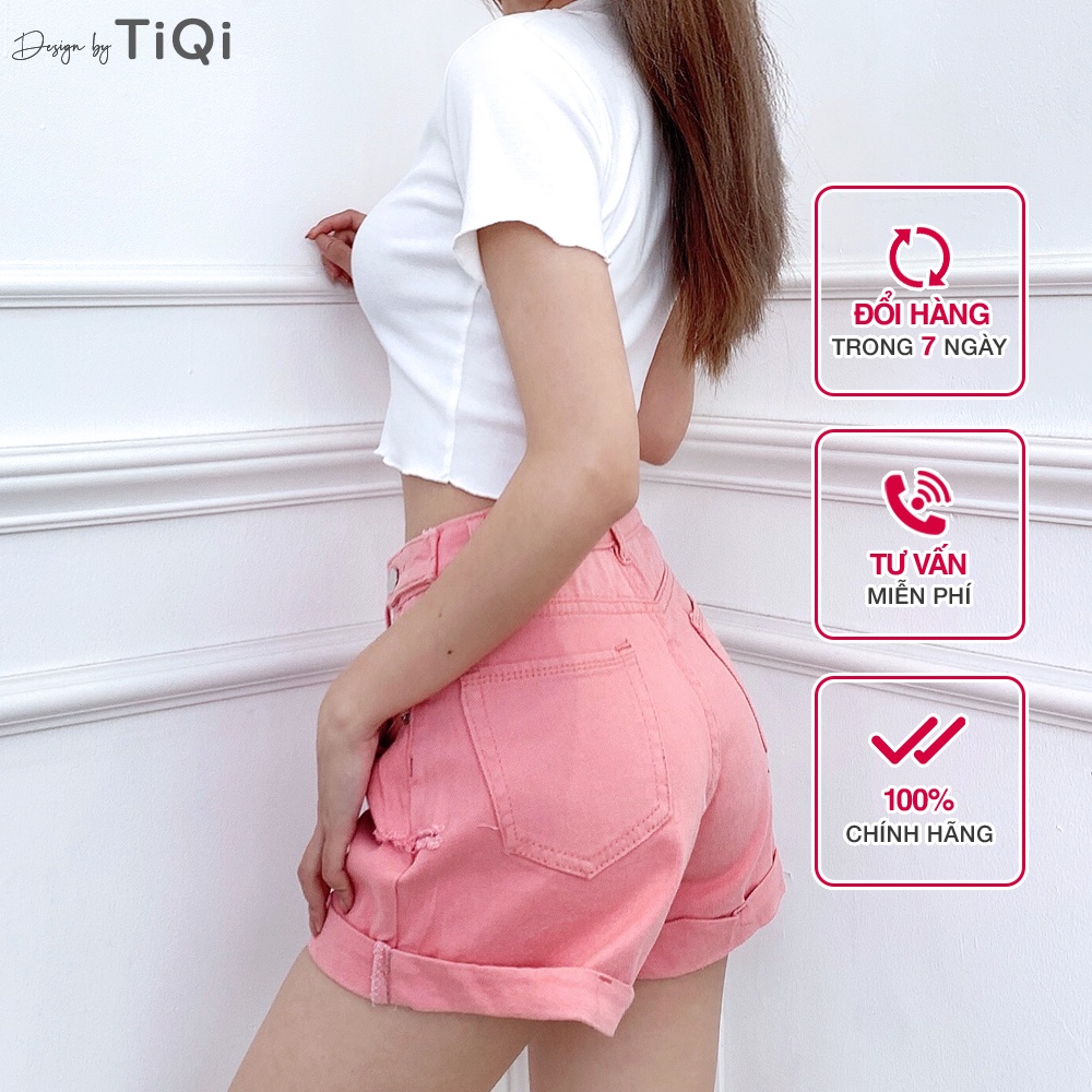 Quần short kaki nữ niều màu lưng cao S1-464 TiQi Jeans