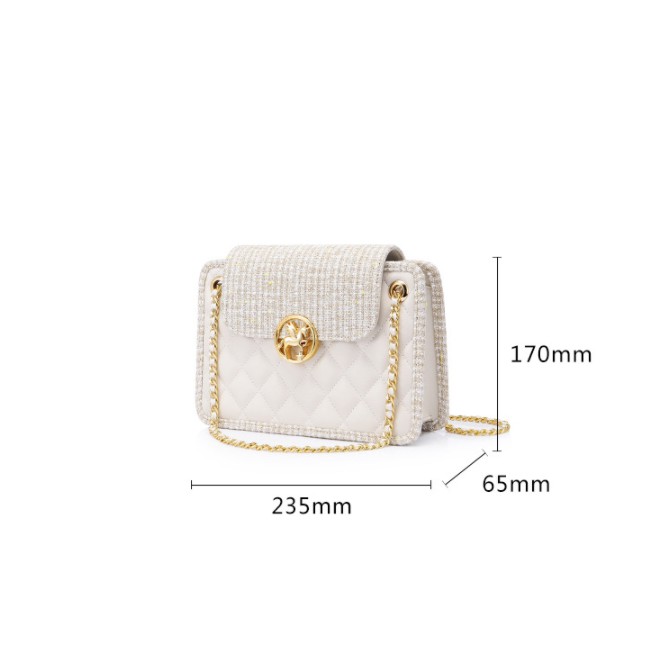 Túi XácH JS Viền Tweed Vân Hình Thoi