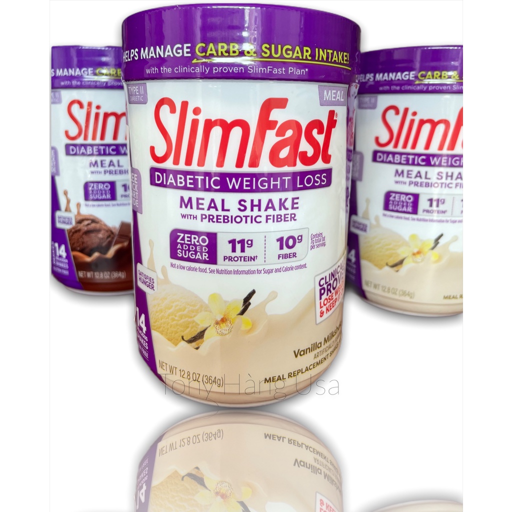 Sữa bột Slimfast không đường hương socola 364g - Người tiểu đường dùng được