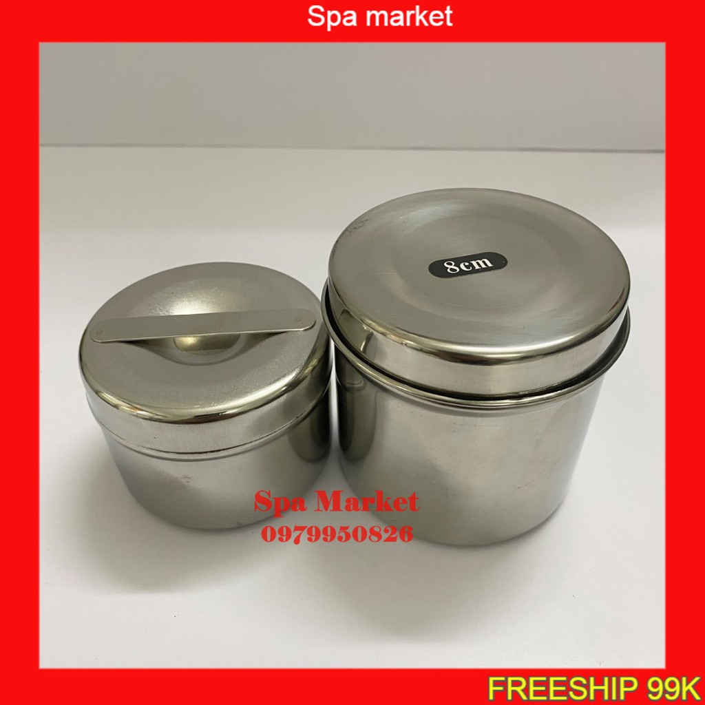 Hũ INOX Hộp đựng bông dùng trong y tế Spa và thẩm mỹ viện