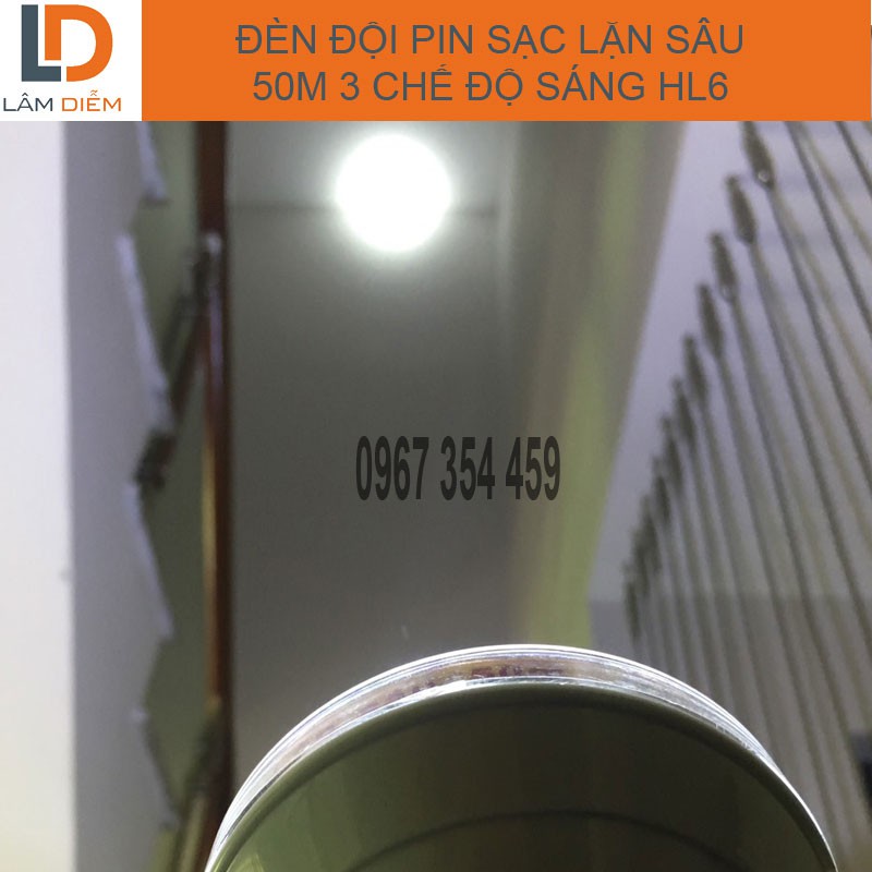 Đèn pin sạc đội đầu LẶN sâu 50M 3 chế độ sáng cao cấp HL6