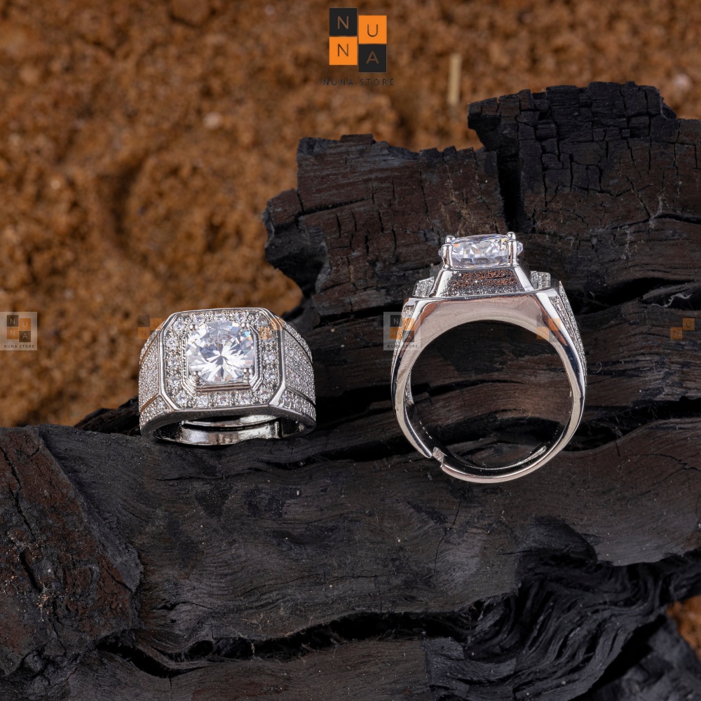 Nhẫn nam nhẫn bạc 925 có gắn đá nhân tạo thời trang DN1102