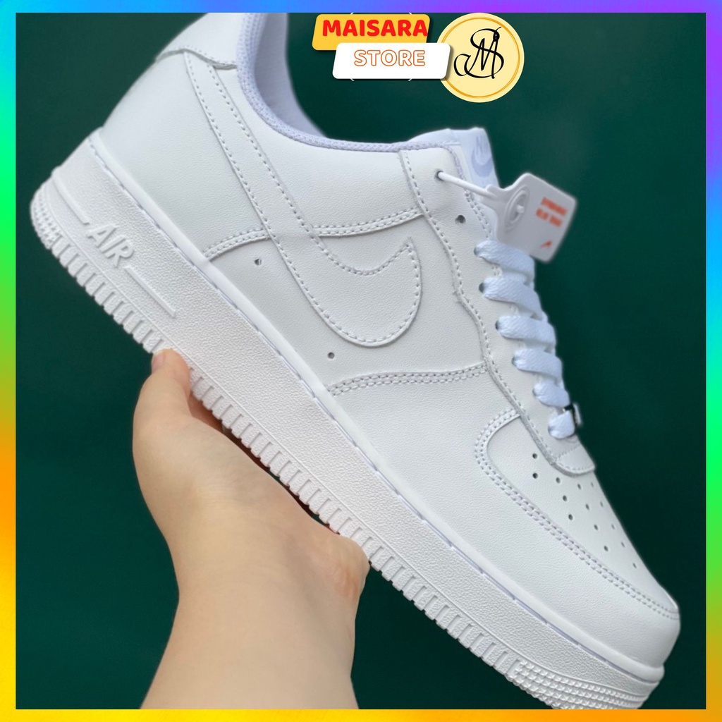 Giày thể thao nam nữ full trắng, giày af1 trắng hàng cao cấp hot trend full size tặng kèm tẩy book bảo vệ size 36-43