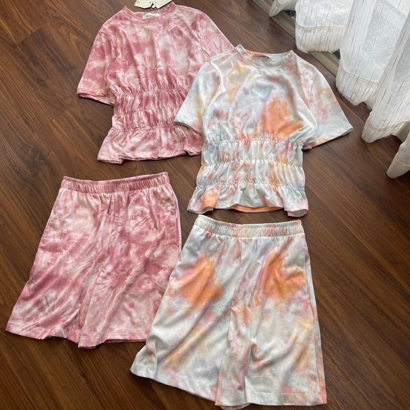 Set bộ thun loang nữ vải co giãn 4 chiều. Hình shop chụp thật
