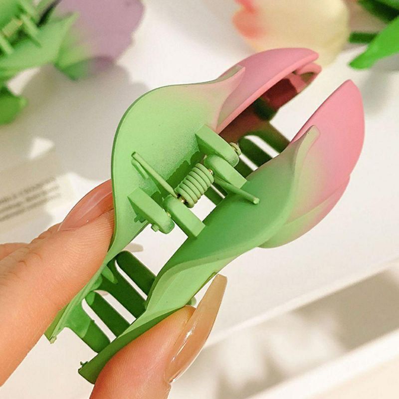 Kẹp tóc móng vuốt hình hoa tulip thời trang hot 2022