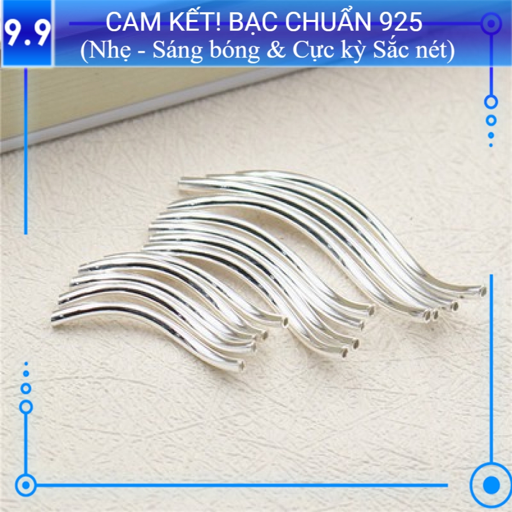 Ống charm bạc s925 uốn loại trơn BH019