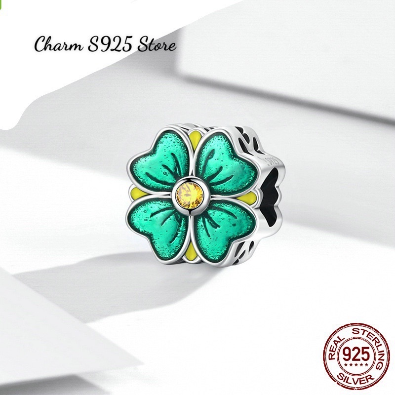 CHARM  CỎ 4 LÁ BẠC S925 HÀNG CAO CẤP CHÍNH HÃNG