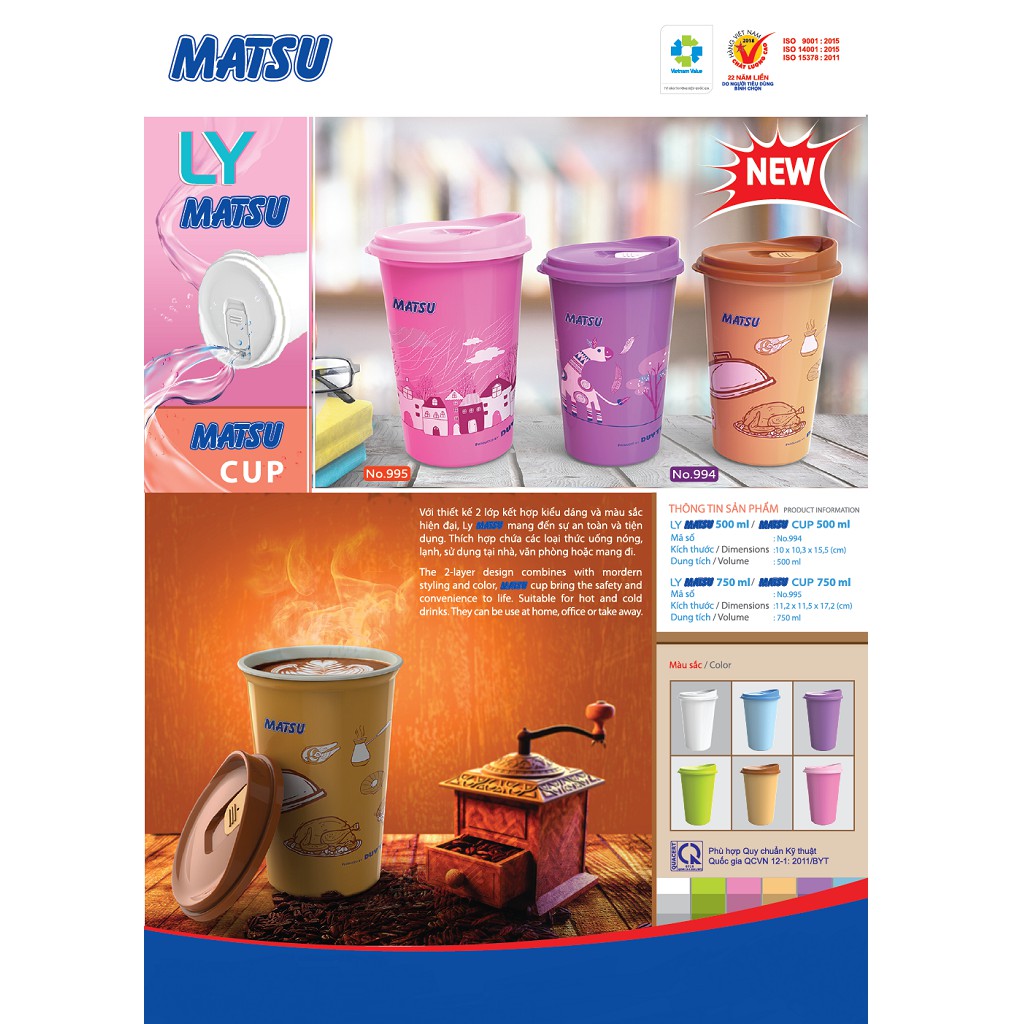 Combo 2 Ly Matsu 500m l- Đủ Màu Duy Tân (10 x 10,3 x 15,5 cm) No.994