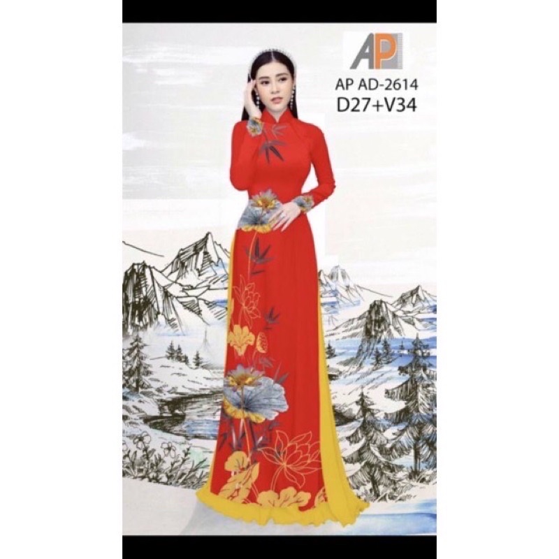 Vải áo dài hoa sen