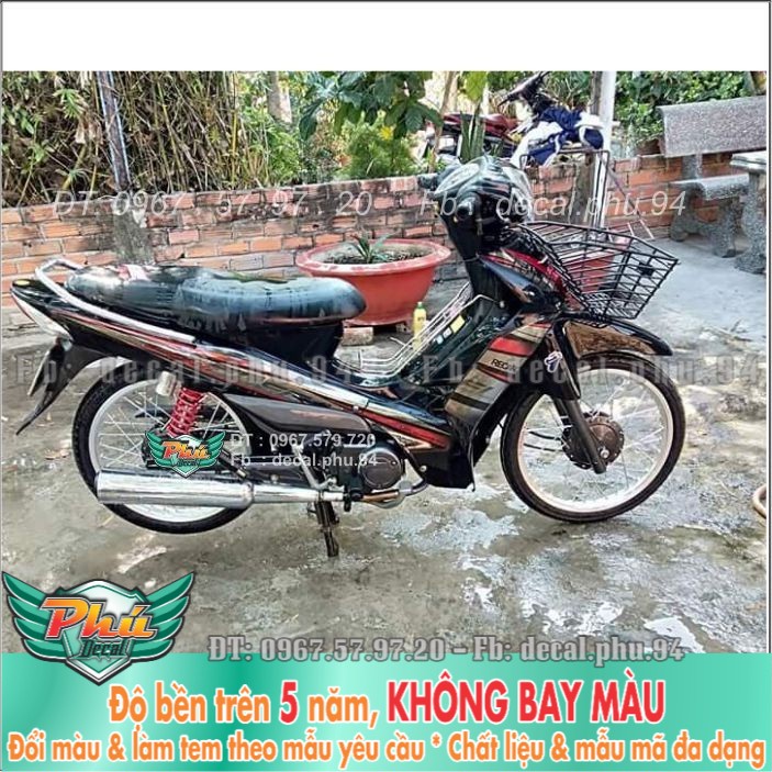 Tem rời Elegant Đen đỏ bạc Crom (H) -1