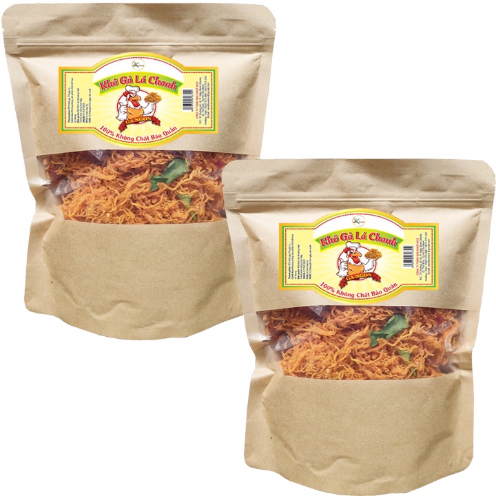 1KG KHÔ GÀ LÁ CHANH LOẠI NGON THƯƠNG HIỆU SK FOOD - 2 TÚI ZIP
