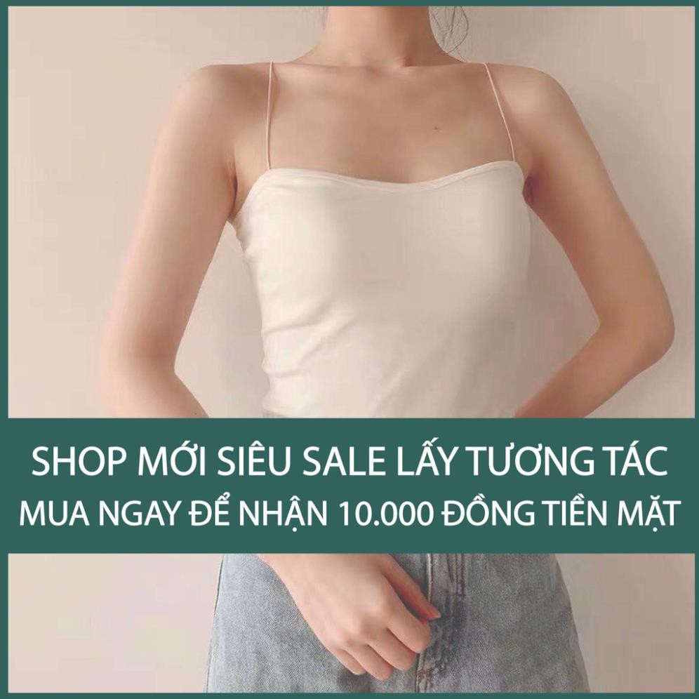Áo hai dây Mophus dáng ôm vải cotton mịn cao cấp, áo croptop nữ co giãn tốt có chốt điều chỉnh - CC001 *