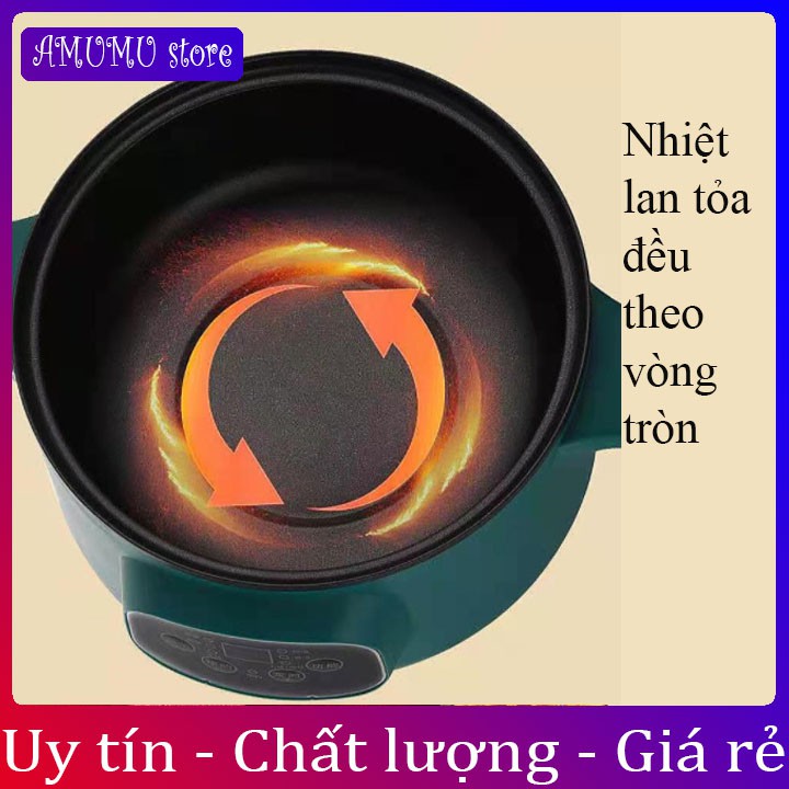 [Hàng cao cấp]Nồi Lẩu Mini Đa Năng Xào, Hấp, Chiên, Nấu Cơm, Nấu Cháo Tặng Kèm Bộ Dụng Cụ 6 Món