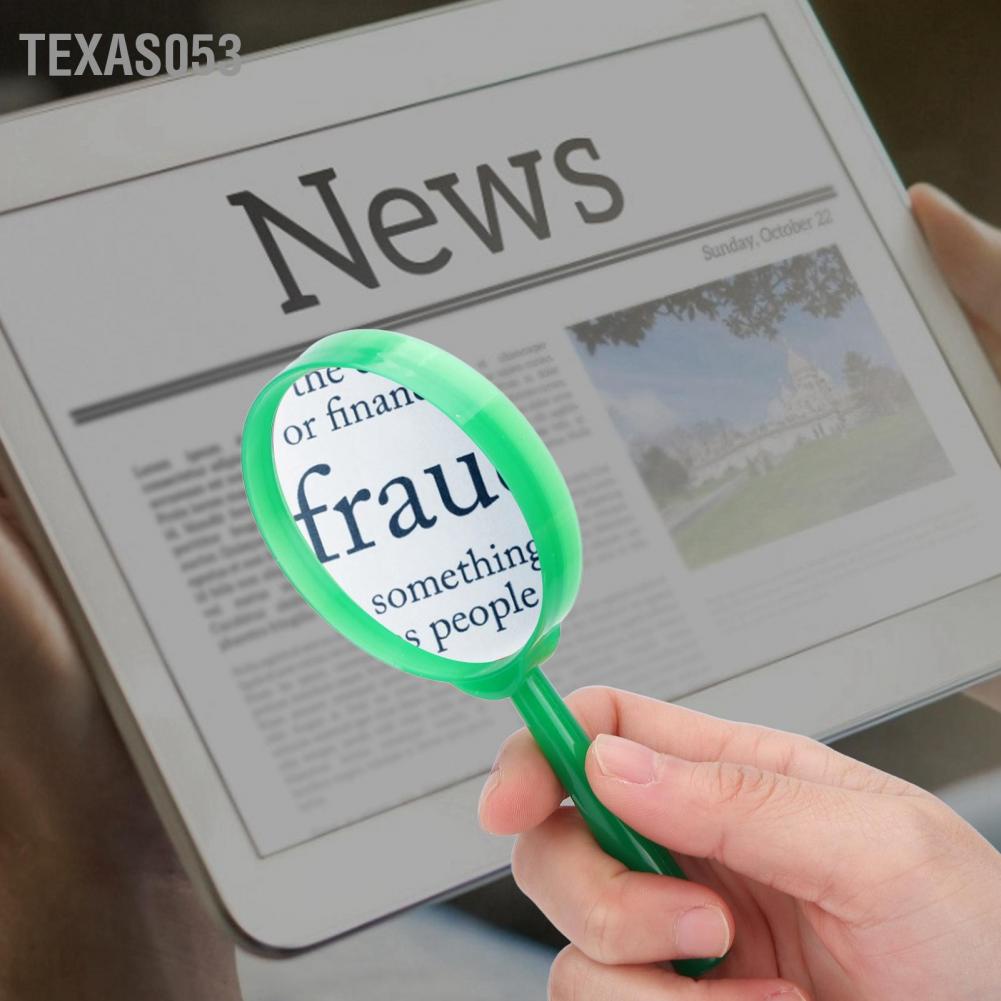 Texas053 Mini Handheld Magnifier with Plastic Handle Portable Reading Magnifying Loupe for Students Children thumbnail