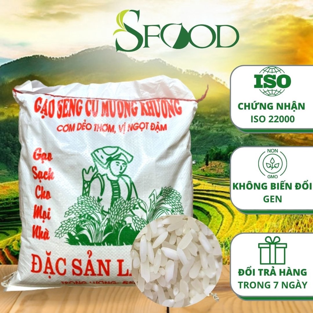 Gạo Séng Cù SFOOD 5kg, gạo Séng Cù Mường Khương hạt dài