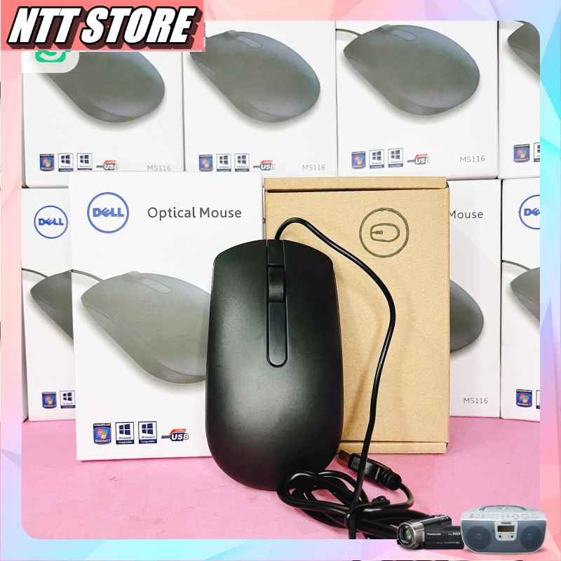 Chuột máy tính Delll Ms116 có dây siêu bền - Bảo hành công ty - NTT Store
