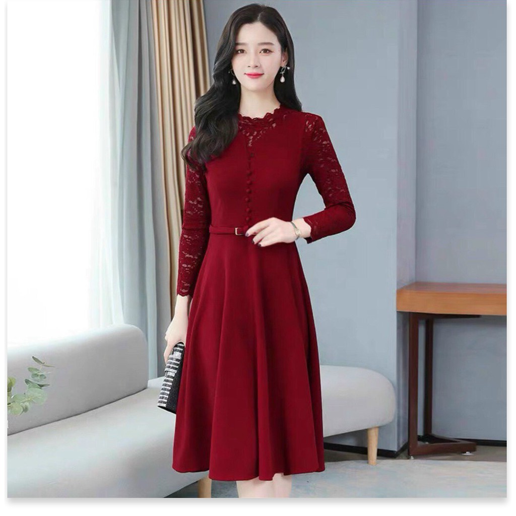 Đầm poly 2 da phối voan nữ siêu xinh cho các chị em KOKO MI STORE