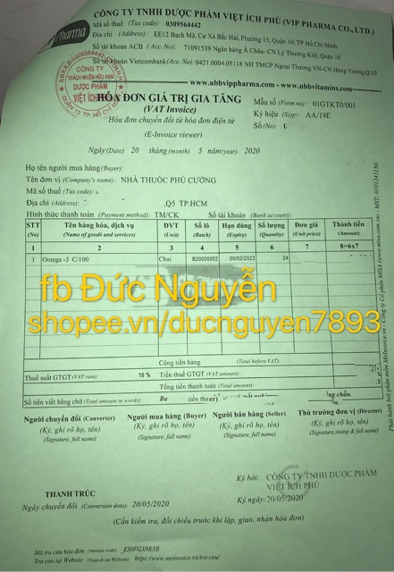 VIÊN DẦU CÁ OMEGA-3 UBB 100v NHẬP TỪ MỸ