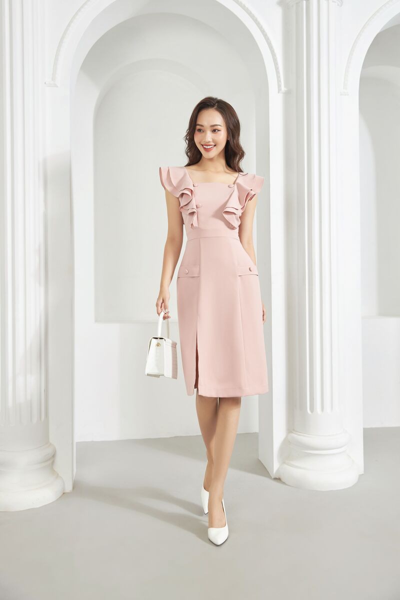 [Mã FAMALLT5 giảm 15% đơn 150k] Váy tay bèo thắt eo hai bên GV005 - Genni | BigBuy360 - bigbuy360.vn