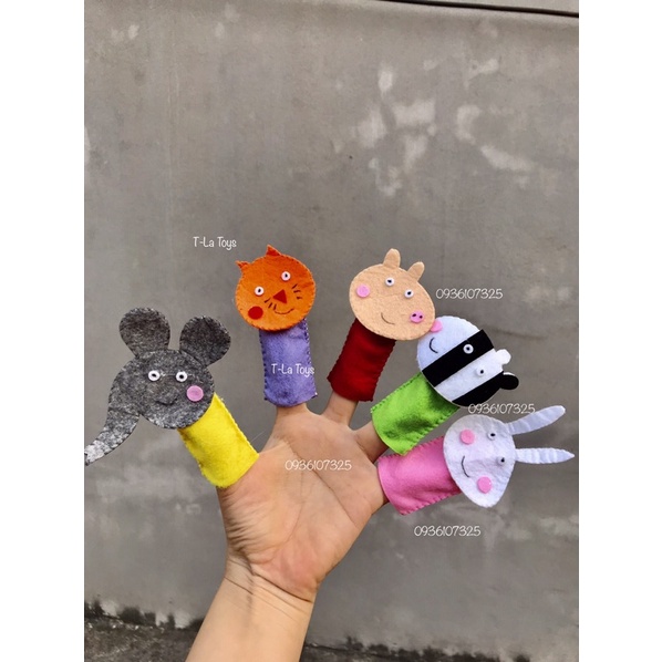 Rối ngón tay handmade Peppa pig ngộ nghĩnh đáng yêu