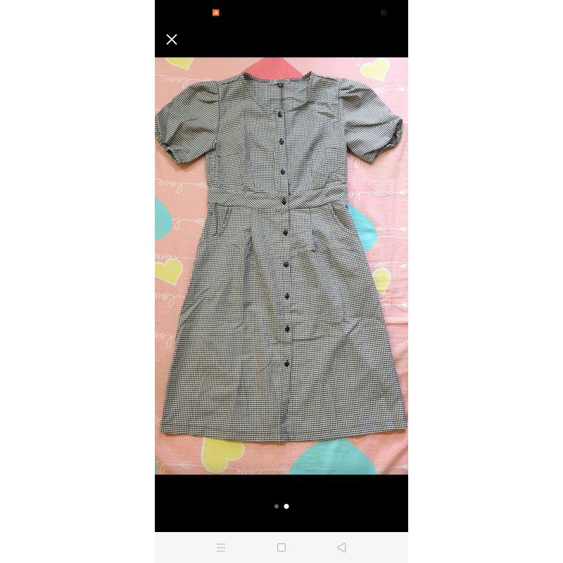 Váy kẻ caro dọc khuy hàng vintage Quảng Châu