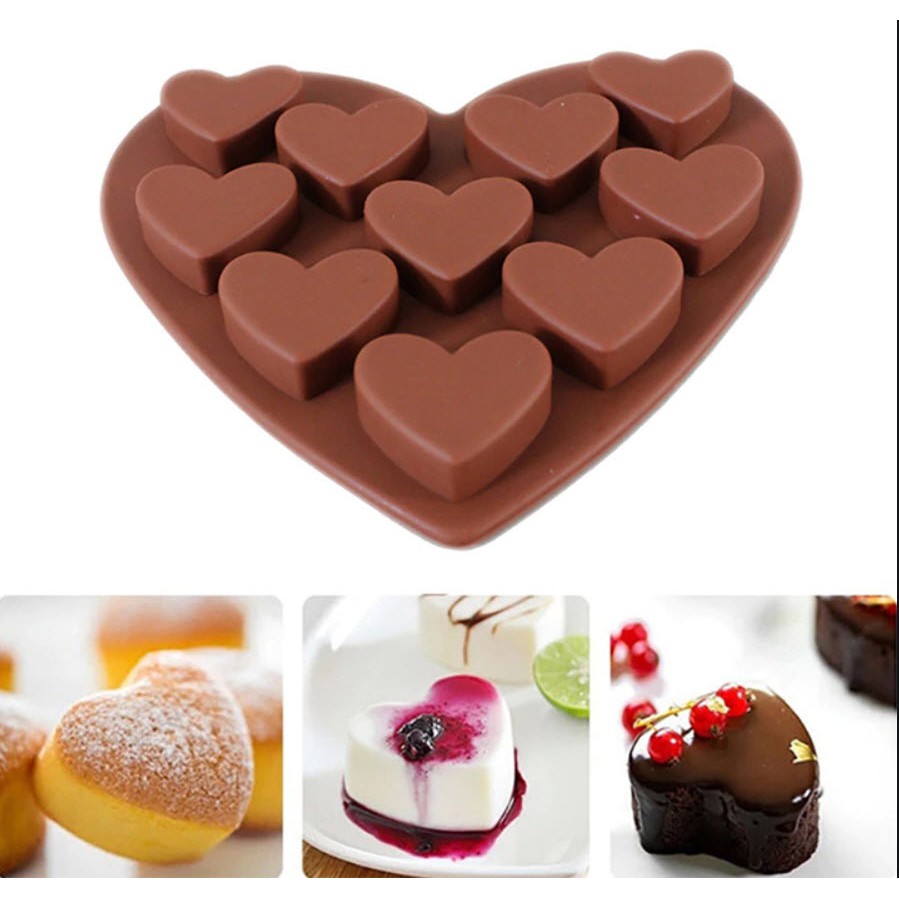 [Mã 11LSSALE giảm 100% đơn 50k] Khuôn đổ socola 10 tim