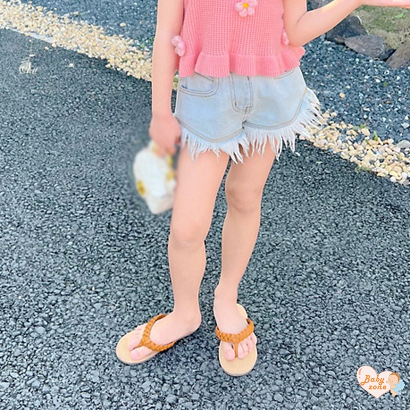 Quần Short Jean Ống Rộng Màu Sắc Ngọt Ngào Cho Bé 3-8 Tuổi