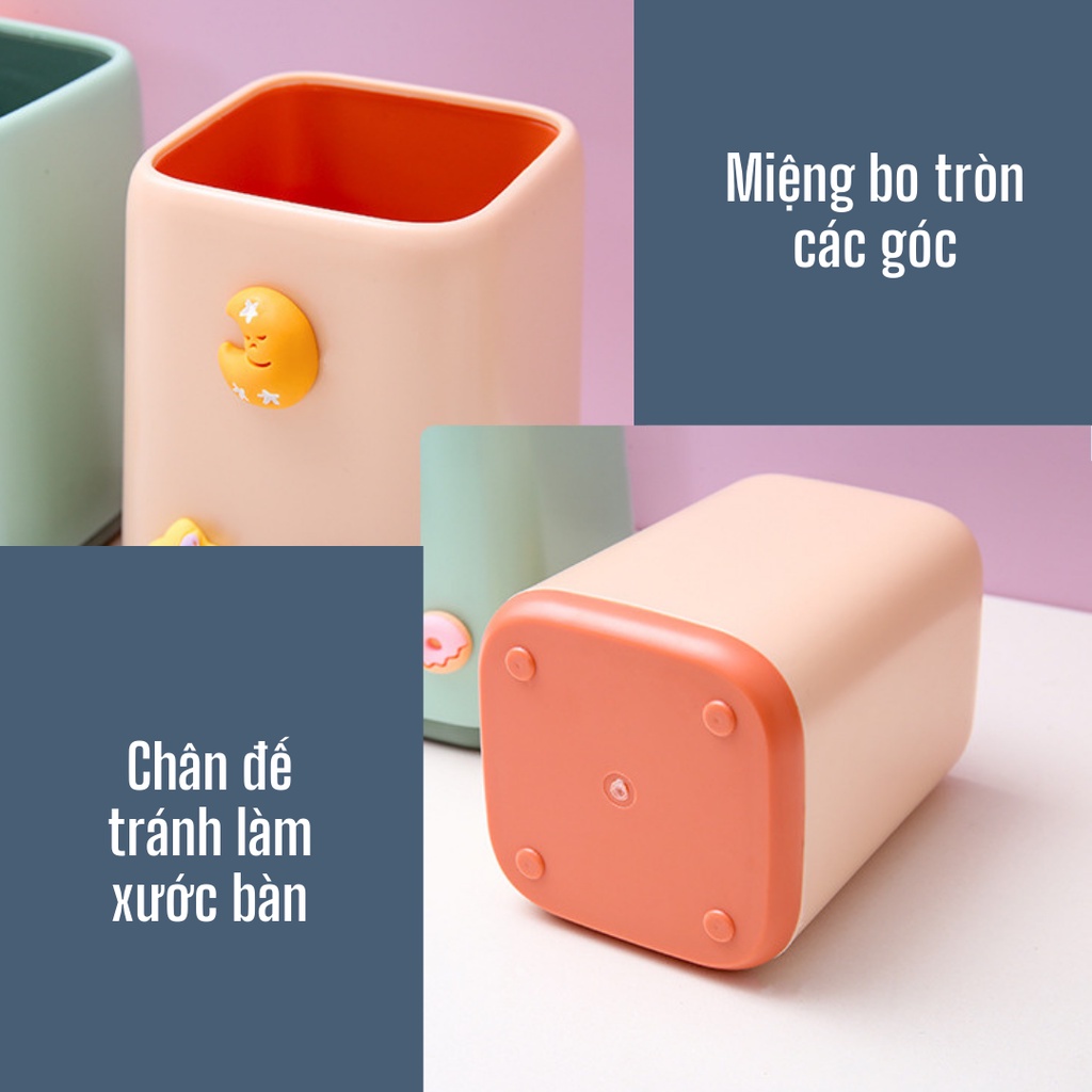 Hộp đựng bút văn phòng phẩm để bản học kèm sticker nhựa dán DIY ST282