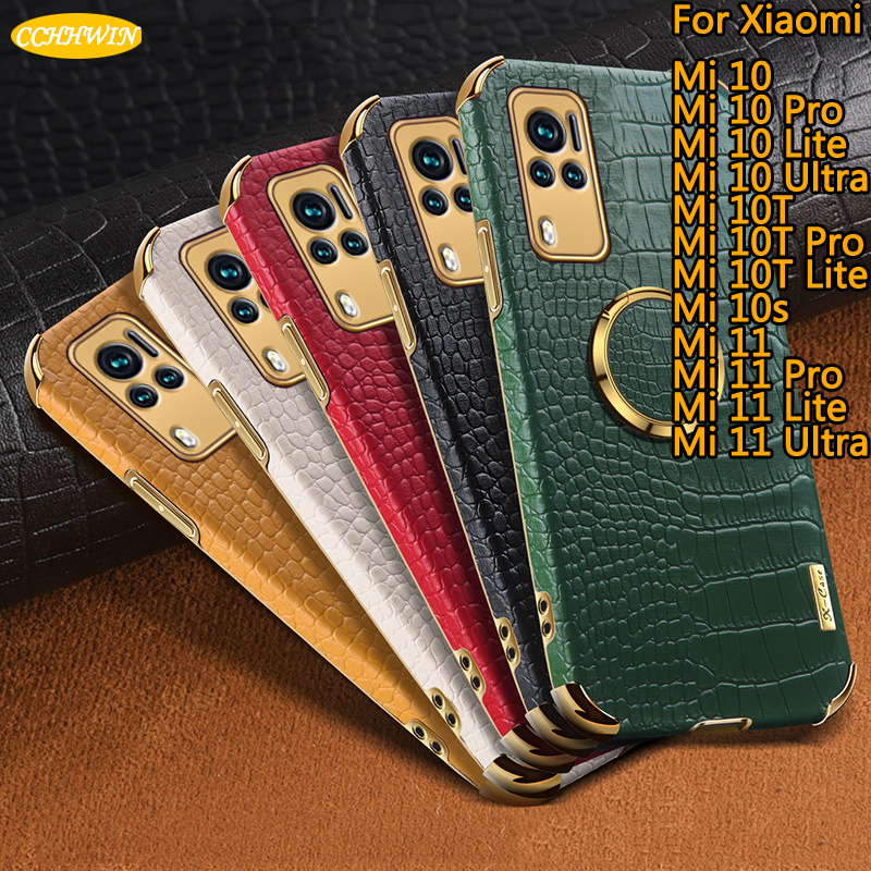 ốp điện thoại Chống Sốc Có Giá Đỡ Họa Tiết Da Cá Sấu Cho Xiaomi Mi 10 Pro / 10 Ultra / 10t Lite / 10s