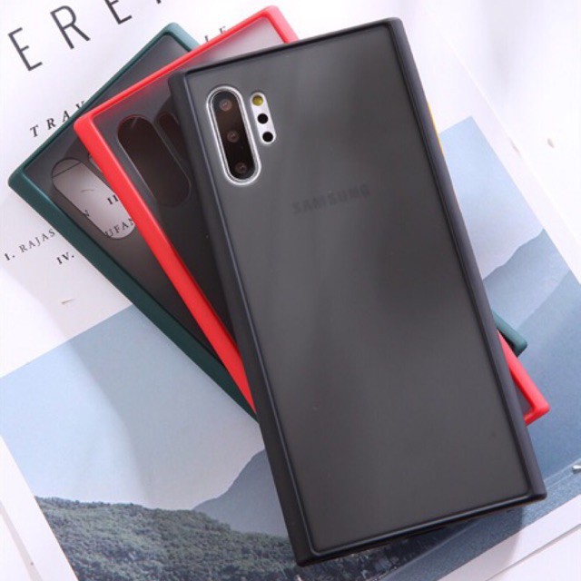 Ốp lưng nhám viền màu Samsung Note 10 Plus/Note 8/Note 9/S10 Plus/S20 Ultra/ S8 Plus/ S9 Plus chống sốc, bảo vệ camera