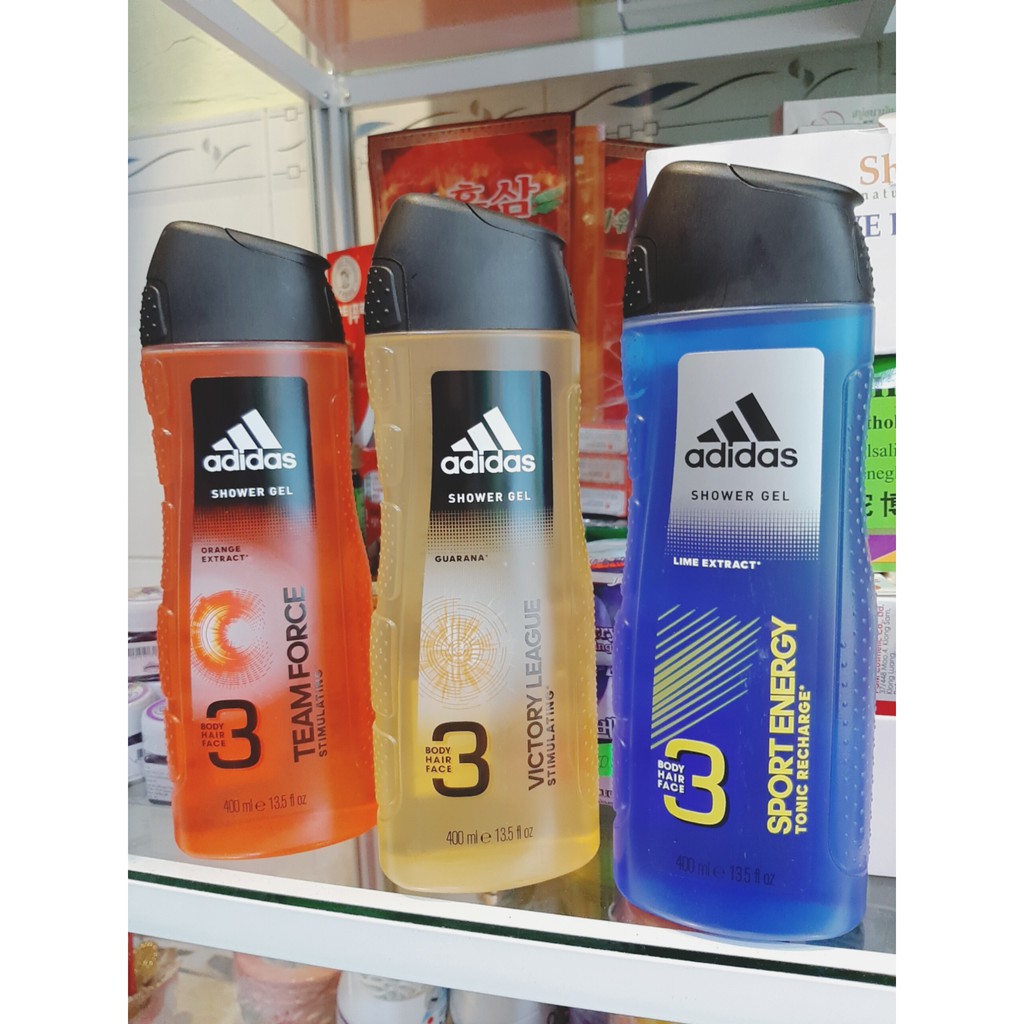 ADIDAS DẦU GỘI SỮA TẮM SỮA RỬA MẶT 3 IN 1 ADIDAS 400ML FRANCE PHÁP