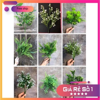 Cụm điểm cỏ trang trí_điểm hoa giả, hoa giả, hoa lụa