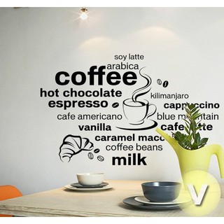 Decal dán tường Café