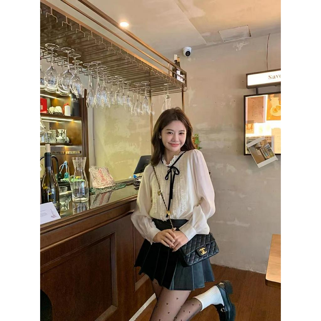 Áo Sơ Mi Voan Thắt Dây Dài Tay Thời Trang Sành Điệu 61421