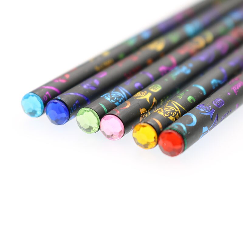 Set 6 Bút Chì Màu Đen Thân Gỗ Độc Đáo