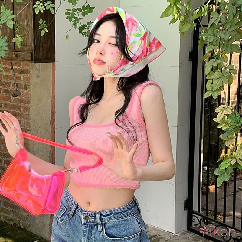 Áo Hai Dây Cổ Chữ U Ôm Dáng Phối Màu Thời Trang Cho Nữ