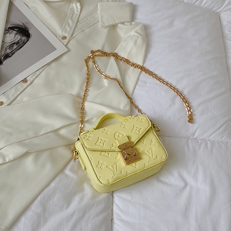 LOUIS VUITTON Lv Túi Xách Đeo Vai Phối Dây Xích Phong Cách Thời Trang Âu Mỹ Dành Cho Nữ