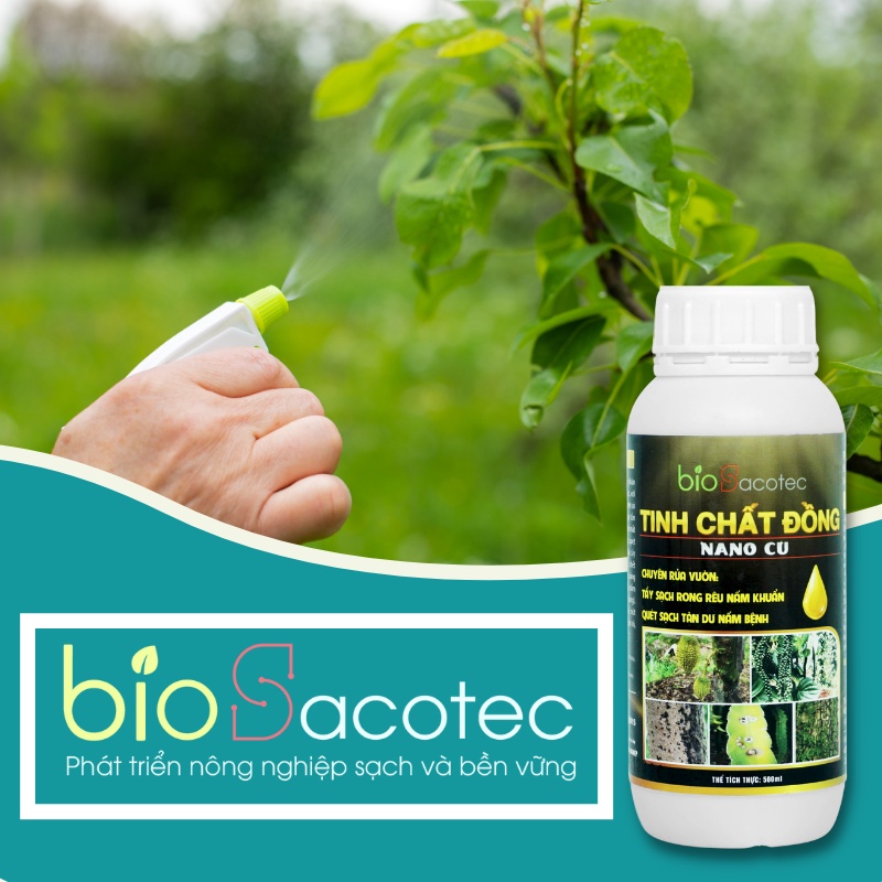 Tinh Chất Đồng Nano Cu chuyên rửa vườn, tẩy sạch rong rêu nấm khuẩn