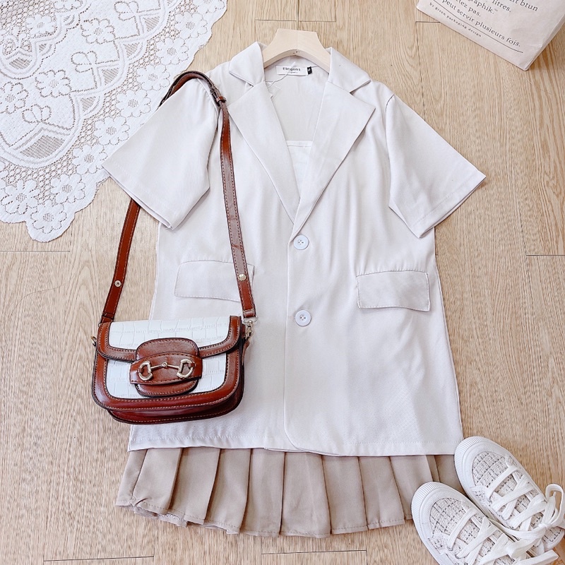 blazer cộc tay mềm
