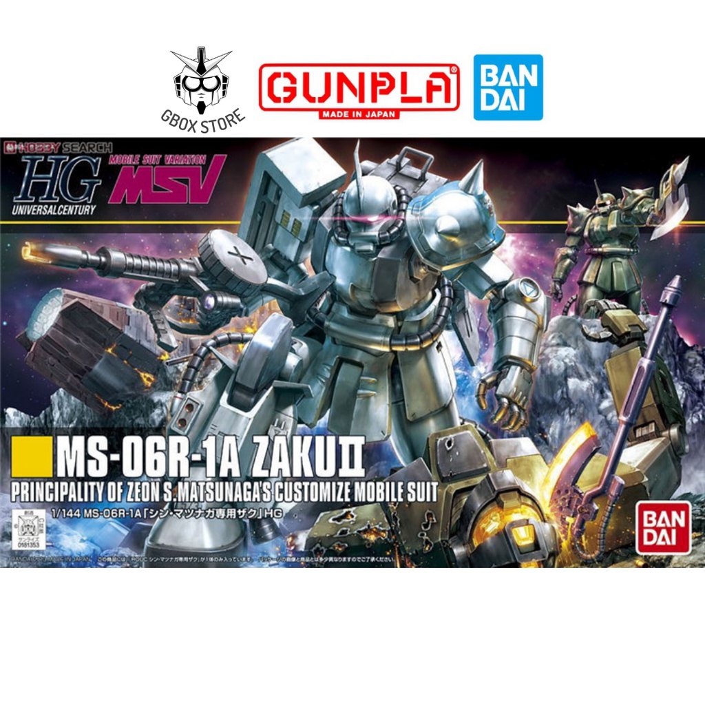 Gundam HG MS-06R-1A Shin Matsunaga's Customize Zaku II HGUC Bandai 154 1/144 Mô hình nhựa lắp ráp