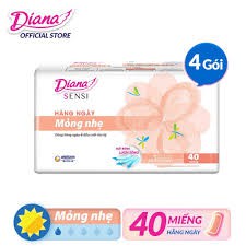 Bộ 4 Gói Băng Vệ Sinh Diana Hàng Ngày Sensi compactGói 40 Miếng