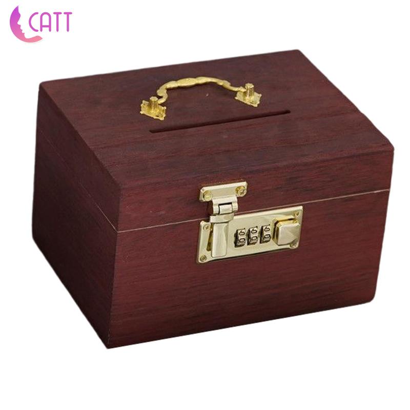 1  Hộp Đựng Tiền Tiết Kiệm Phong Cách Cổ Điển Có Khóa Mật Khẩu Dành Cho