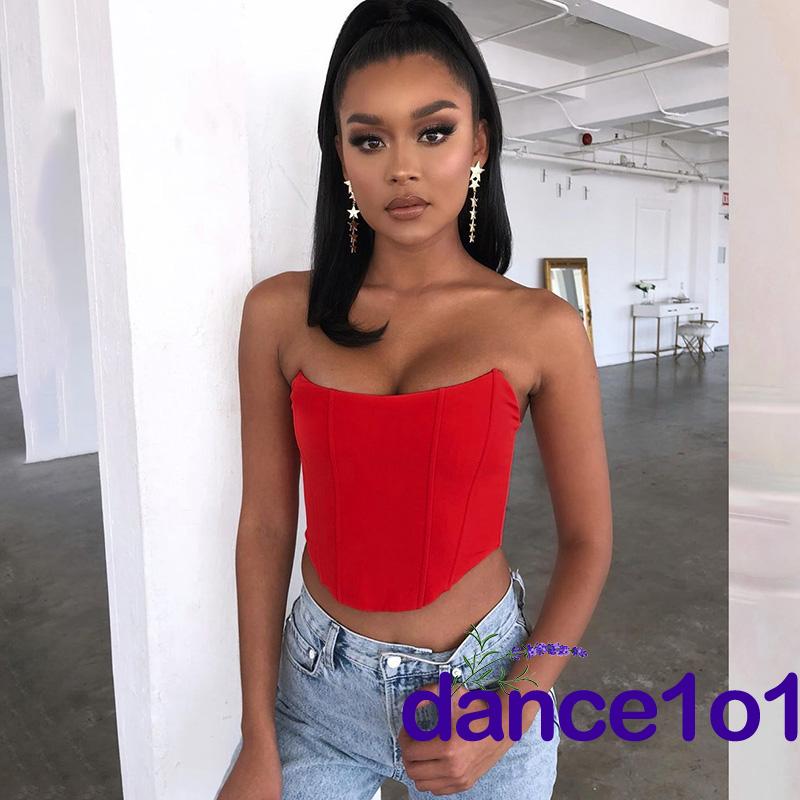 Áo Croptop Trễ Vai Dáng Ôm Gợi Cảm Cho Nữ