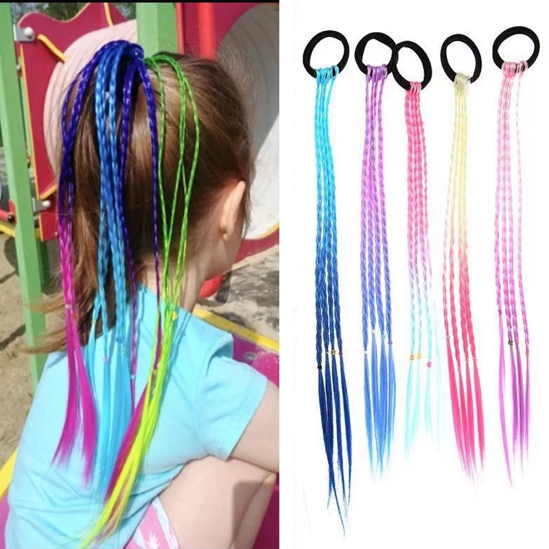 Dây buộc tết bím tóc giả nhiều màu đáng yêu cho nữ