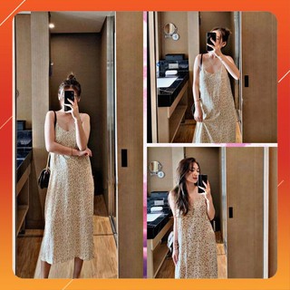 [2 LỚP] VÁY HOA NHÍ HAI DÂY CHẤT CHIFFON – ĐẦM VINTAGE ĐI BIỂN DÁNG SUÔNG